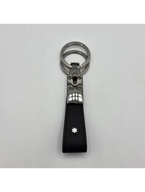 Montblanc Keychain Black Sartorial Keyfob With Leather Loop